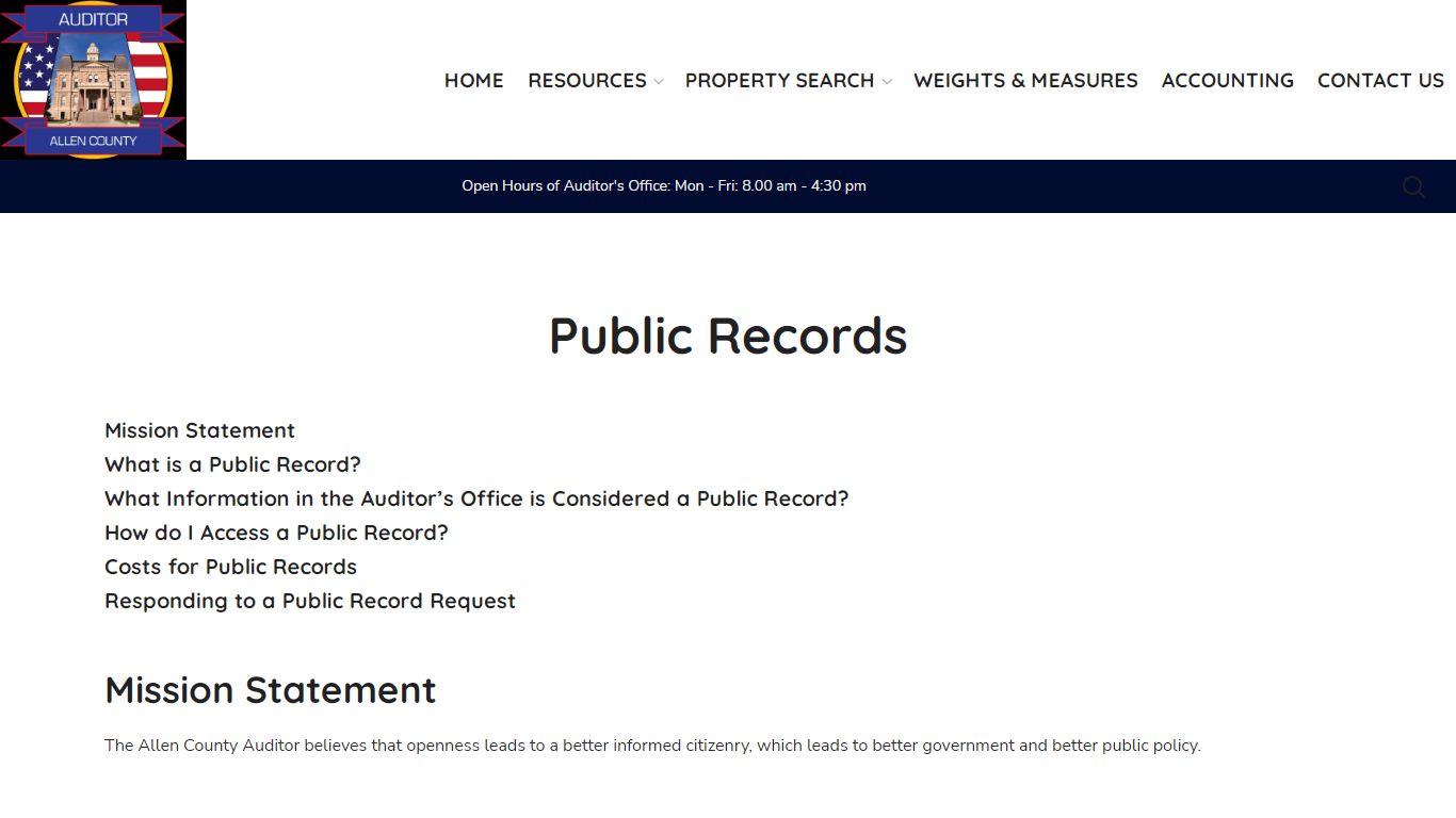 Public Records – Allen County Auditor’s Office – Allen County, Ohio ...